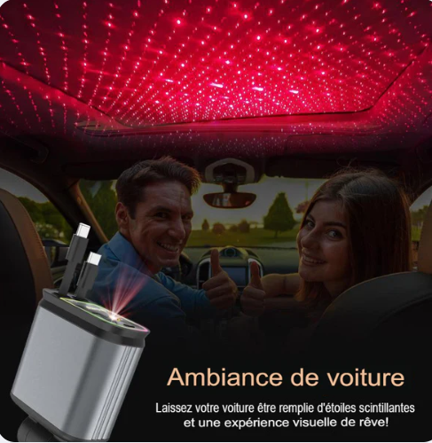 🚗 Chargeur de Voiture 4 en 1 avec Projecteur LED
