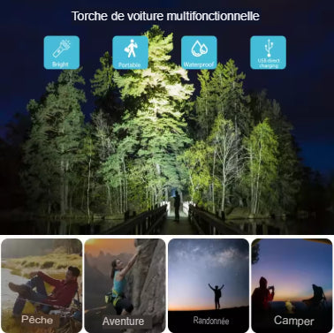 Lampe Torche Tactique 4-en-1 | Power Bank Intégré & Éclairage Ultra-Puissant