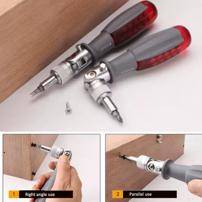 Tournevis à Cliquet Portable Magnétique 🔧 – Ensemble 10-en-1 Compact avec Embouts Multiples, Résistant à l’Usure