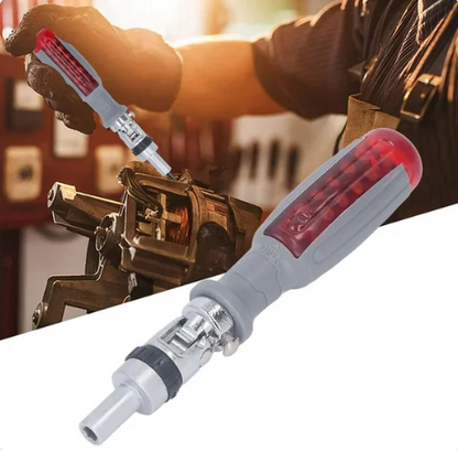 Tournevis à Cliquet Portable Magnétique 🔧 – Ensemble 10-en-1 Compact avec Embouts Multiples, Résistant à l’Usure