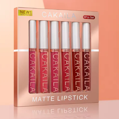 Coffret de Rouge à Lèvres Mat 💄 – Ensemble de 6 Lipgloss et Lipsticks en Boîte, Idéal en Cadeau ou pour Vous-même
