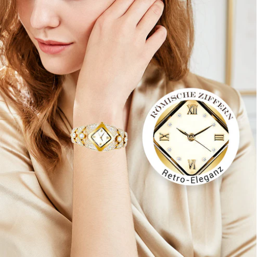 ⌚60% de réduction🔥Montre-bracelet rétro à quartz avec strass scintillants
