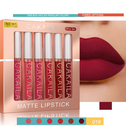 Coffret de Rouge à Lèvres Mat 💄 – Ensemble de 6 Lipgloss et Lipsticks en Boîte, Idéal en Cadeau ou pour Vous-même