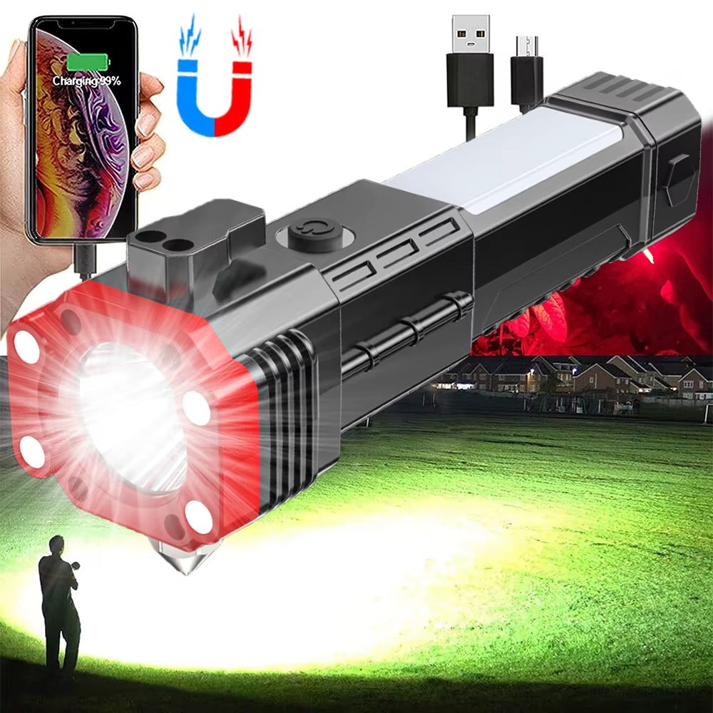 Lampe Torche Tactique 4-en-1 | Power Bank Intégré & Éclairage Ultra-Puissant