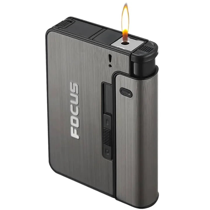 Étui à cigarettes robuste avec briquet rechargeable intégré – Protection & style tout-en-un