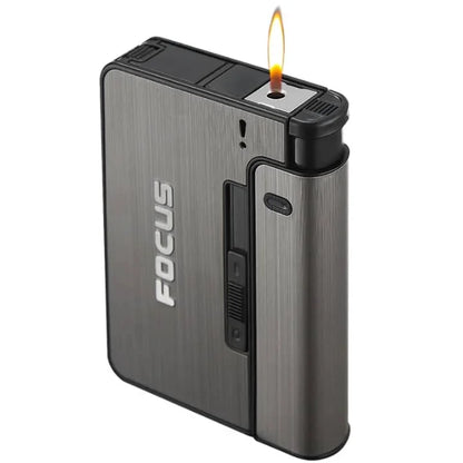 Étui à cigarettes robuste avec briquet rechargeable intégré – Protection & style tout-en-un