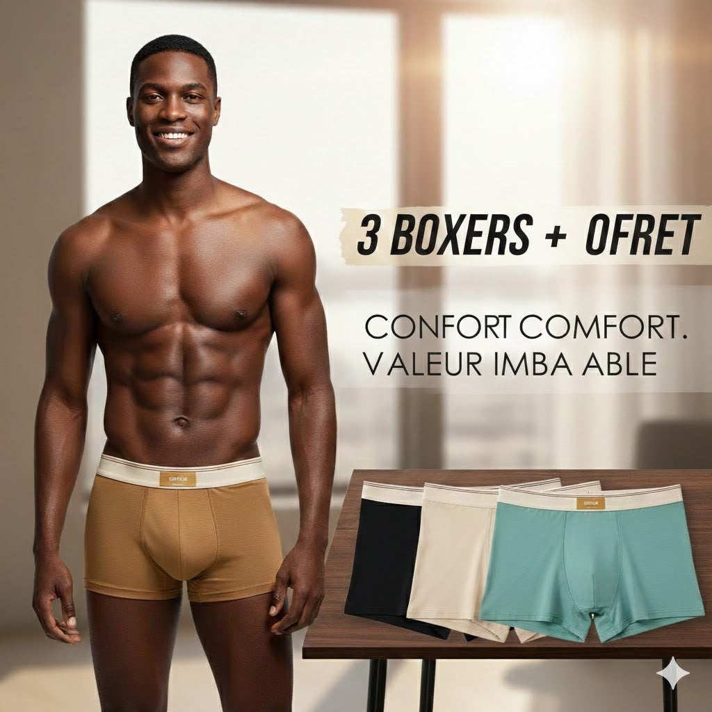 Lot de 4 Boxers Homme, Confiance et Virilité