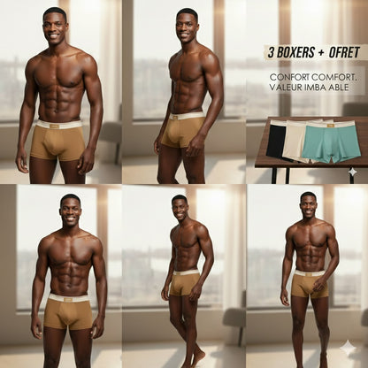 Lot de 4 Boxers Homme, Confiance et Virilité