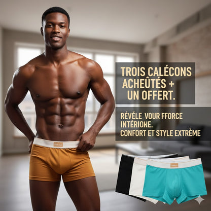 Lot de 4 Boxers Homme, Confiance et Virilité